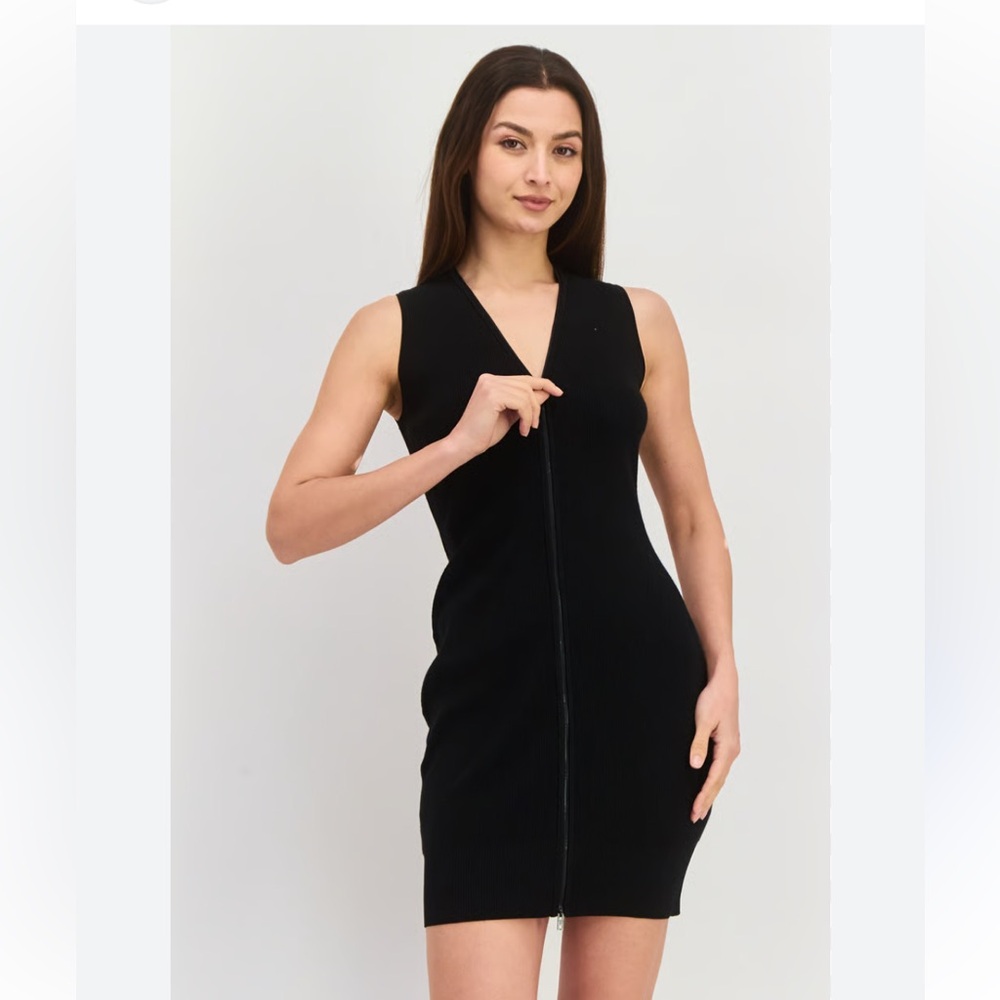 Rag & Bone Ribbed Black Mini Dress